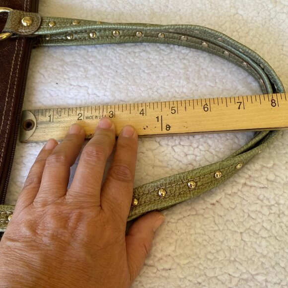 Kathy Van Zeeland Brown Bronze Embellished Large Shoulder Tote - Picture 5 of 16